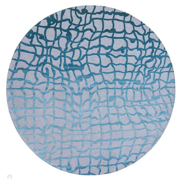 Louis De Poortere Mad Men Dedalo 9203 Blue Marine Washable Polyester Flatweave Round Eco-Rug-Louis De Poortere-Rug Love - The Most Loved Rug Store